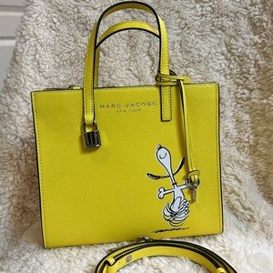 Marc Jacobs Snoopy Mini Grind Leather Tote Crossbody Bag